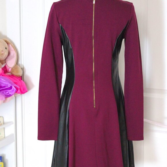 Mini Long Sleeve Dress with Faux Leather sides - Picture 5 of 5